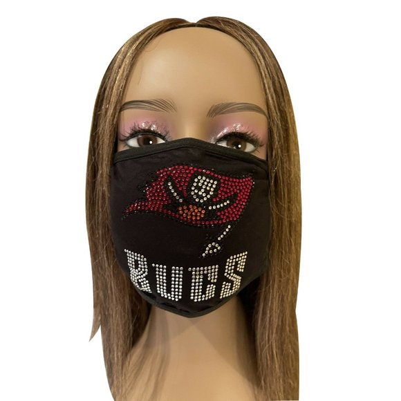 Tampa Bay Buccaneers Rhinestone Bling Face Mask - Picture 1 of 9